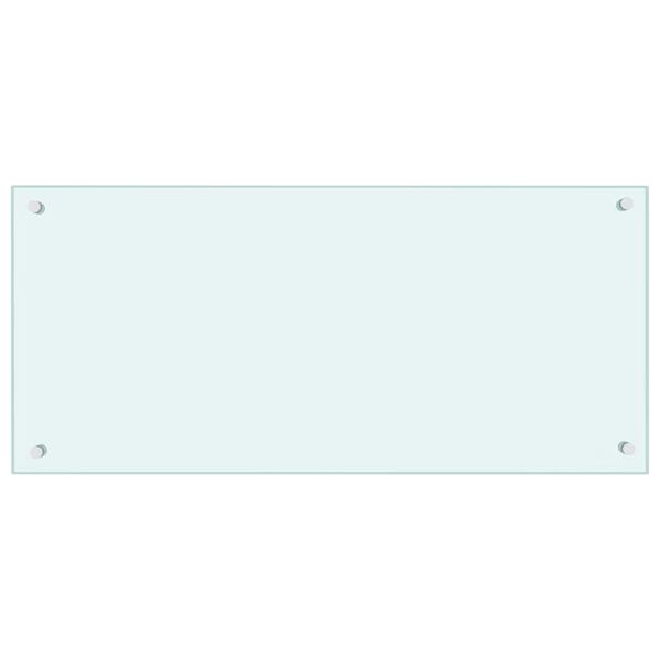 vidaXL Kuhinjska zaščitna obloga bela 90x40 cm kaljeno steklo