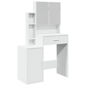 vidaXL Toaletna mizica z omarico bela 80x35x132 cm