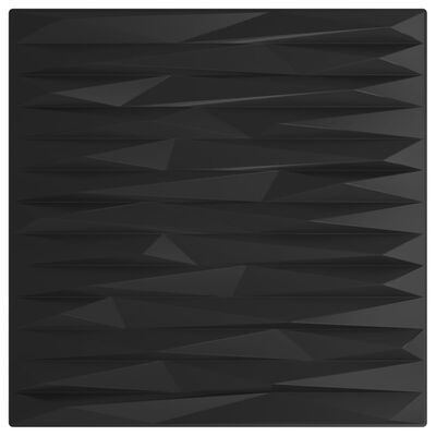 vidaXL Stenski paneli 12 kosov črni 50x50 cm EPS 3 m² kamen
