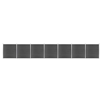 vidaXL Komplet ograjnih panelov WPC 1218x186 cm črn