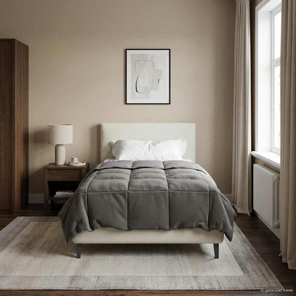 vidaXL Poletna odeja &Scaron;onerisan Svetlo siva 155 x 220 cm Mikrovlakna