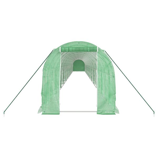 vidaXL Rastlinjak z jeklenim ogrodjem zelen 48 m&sup2; 24x2x2 m