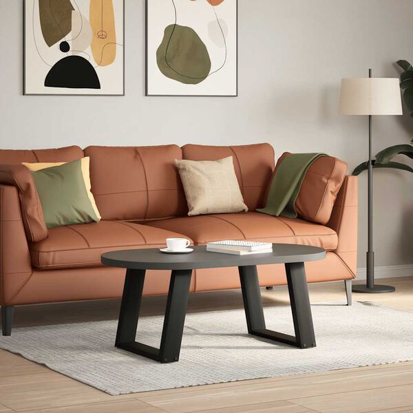 vidaXL Noge za klubsko mizico v obliki črke U, 2 kosa, črne, 50 x (42-43) cm, jeklo