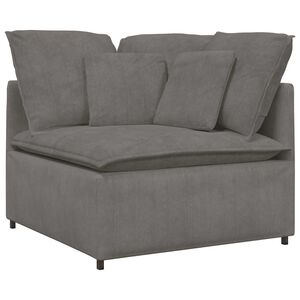 vidaXL Modularni kotni kavč z blazinami svetlo siv 100 cm
