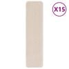 vidaXL Podloge proti zdrsu za stopnice 15 kos 75 x 20 cm krema PP