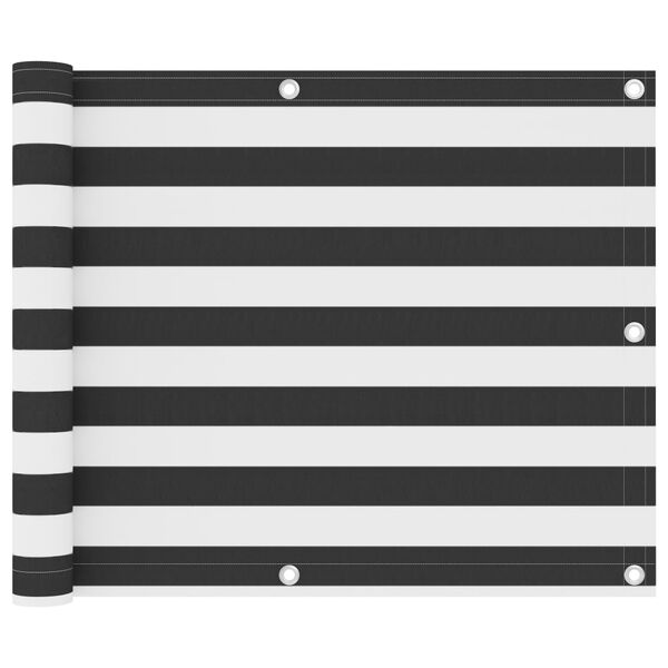 vidaXL Balkonsko platno antracitno in belo 75x400 cm oksford blago