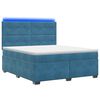 vidaXL Postelja boxspring z vzmetnico Modra 140 x 200 cm Žamet