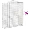 vidaXL Obokane gabion košare 6 kosi 200x50x220/240 cm pocinkano železo