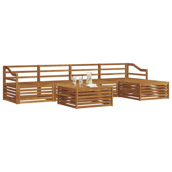 vidaXL Zunanja garnitura za sedenje 6 pcs Naravna