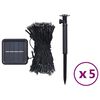 vidaXL Solarne svetlobne verige 5 kosov 5x200 LED modre