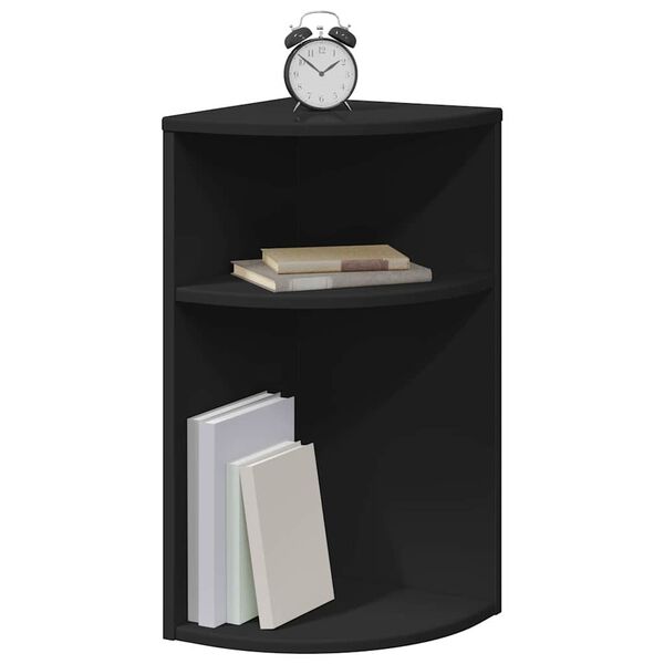 vidaXL Stranska miza Črna 29,6 x 29,6 x 60 cm Konstruiran les