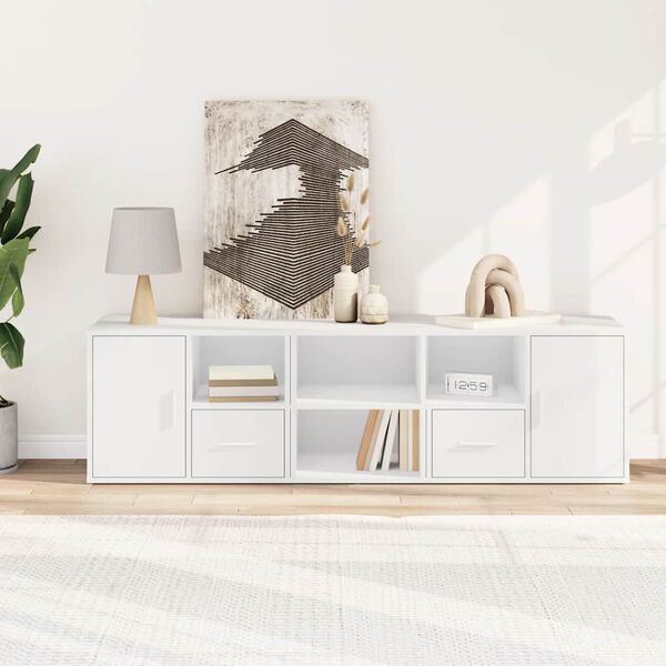 vidaXL Kotna omarica bela 160x40x45 cm iverna plo&scaron;ča