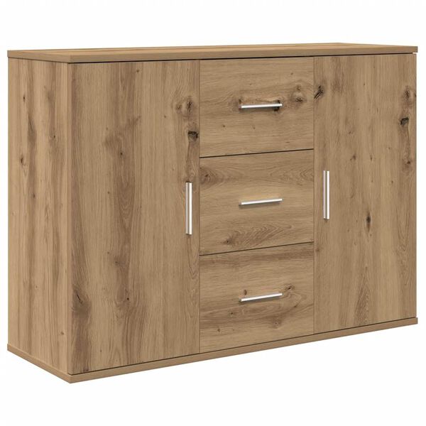 vidaXL Sideboard artisian hrast 90x29,5x65 cm konstruiran les