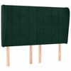 vidaXL Vzglavje z u&scaron;esi temno zeleno 147x23x118/128 cm žamet