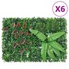 vidaXL Ograja iz umetnih rastlin 6 kosov zelena 40x60 cm