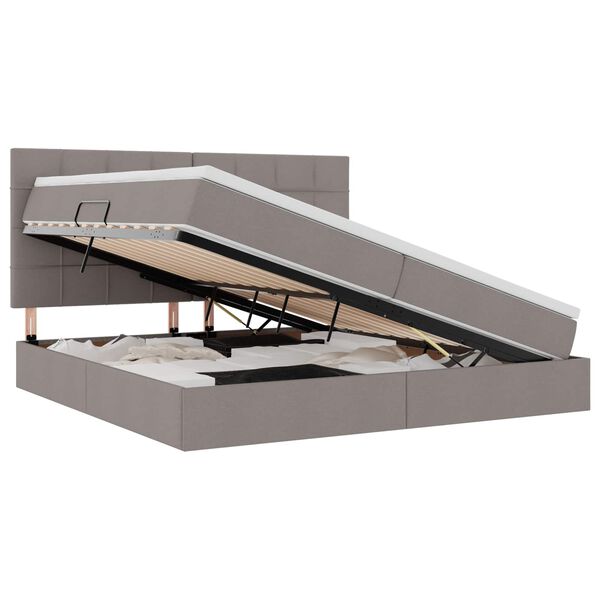 vidaXL Postelja z dodatnim prostorom za shranjevanje in LED osvetlitvijo