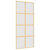vidaXL Drsna vrata zlata 90x205 cm mat ESG steklo in aluminij