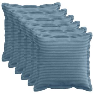 vidaXL Prevleka za blazino 6 kos HOUTEN Modra 30 x 30 cm korduroy