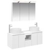 vidaXL Komplet omaric za kopalnico 4 pcs Bela 100 x 14,5 x 70 cm