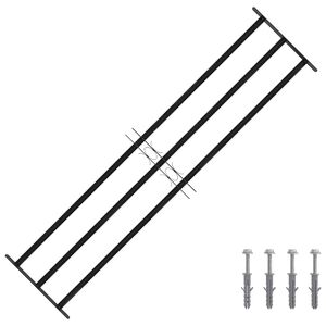 vidaXL Okenska re&scaron;etka Črna 174 x 45 cm Pra&scaron;no lakirano jeklo