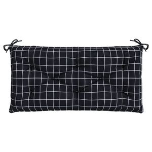vidaXL Blazina za vrtno klop črn karo vzorec 110x50x7 cm blago