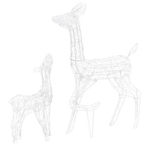 vidaXL Božična dekoracija družina jelenov 160 hladno belih LED lučk