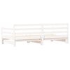 vidaXL Izvlečna dnevna postelja bela 90x200 cm trdna borovina