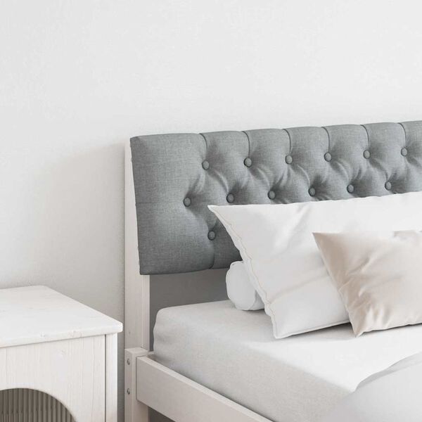 vidaXL Tapecirano vzglavje Svetlo siva 200 cm Masivno borovo les