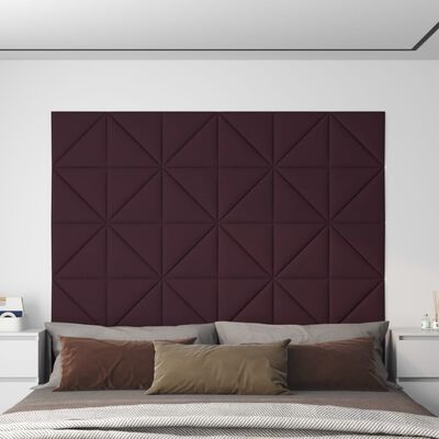 vidaXL Stenski paneli 12 kosov vijolični 30x30 cm blago 0,54 m²