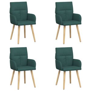 vidaXL Jedilni stoli 4 kos Blago Temno zelena 60 x 56 x 93 cm