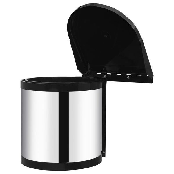 vidaXL Kuhinjski vgradni koš za smeti nerjaveče jeklo 8 L