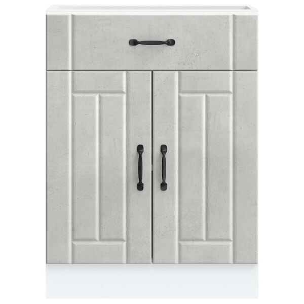 vidaXL Kuhinjska osnovna omarica Lucca betonsko siv inženirski les