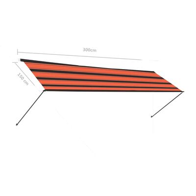 vidaXL Zložljiva tenda z LED lučmi 300x150 cm oranžna in rjava