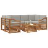 vidaXL Sedežne garniture z blazino 7 pcs Naravna in svetlo siva