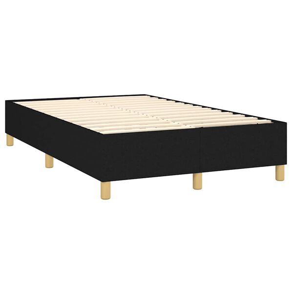 vidaXL Box spring postelja z vzmetnico črna 120x190 cm blago
