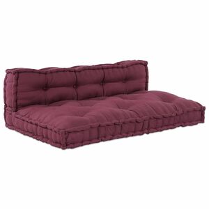 vidaXL Blazina za paletni kafi 2 pcs Bordo 120 x 80 x 38 cm Blago