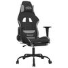 vidaXL Gaming stol z oporo za noge črno in svetlo siva blago