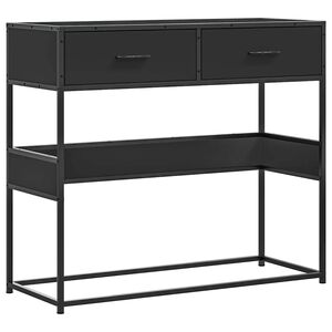 vidaXL Konzolna mizica črna 90x35x80 cm inženirski les
