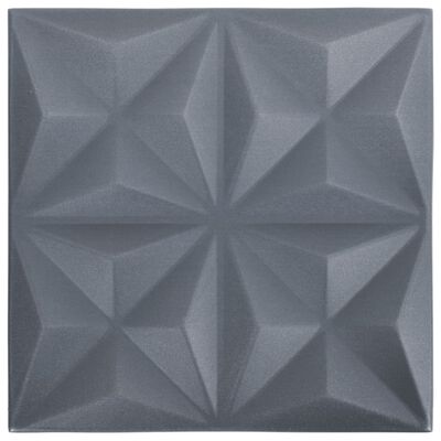vidaXL 3D stenski paneli 48 kosov 50x50 cm origami sivi 12 m²