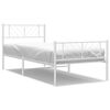 vidaXL Kovinski posteljni okvir z vzglavjem in vznožjem bel 100x200 cm