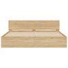 vidaXL Posteljni okvir z vzglavjem in LED sonoma hrast 180x200 cm