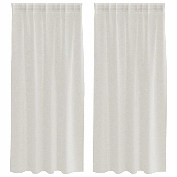 vidaXL Voile zavesa z zavesami 2 pcs krema 175 x 140 cm Poliester