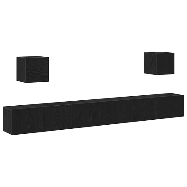 vidaXL Komplet TV omaric 7 pcs Črna Orehovina 100 x 30 x 30 cm