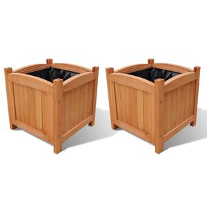vidaXL Lesena visoka greda 30x30x30 cm komplet 2 kosa