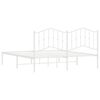 vidaXL Kovinski posteljni okvir z vzglavjem bel 180x200 cm