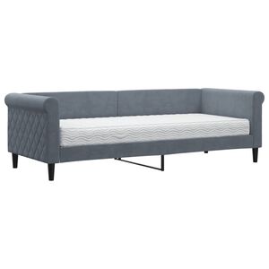 vidaXL Dnevna postelja z vzmetnico temno siva 80x200 cm žamet