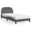 vidaXL Posteljni okvir brez vzmetnice Viana siv 100x200 cm umetno usnje
