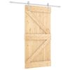 vidaXL Drsna vrata Naravna in bela 100 x 210 cm Trdna borovina