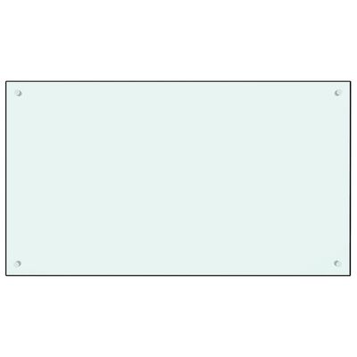 vidaXL Kuhinjska zaščitna obloga bela 100x60 cm kaljeno steklo
