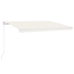 vidaXL Avtomatska tenda LED + senzor 450x300 cm krem